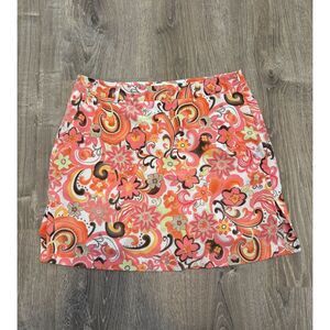 Tehama Nancy Haley Paisley Floral Golf Tennis Skirt Skort Women's Size 8
